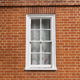 sash window in a brick building
