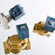 Three solenoid valves isolated on a white background.