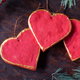 painted salt dough heart ornaments