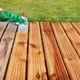 Staining a wood deck