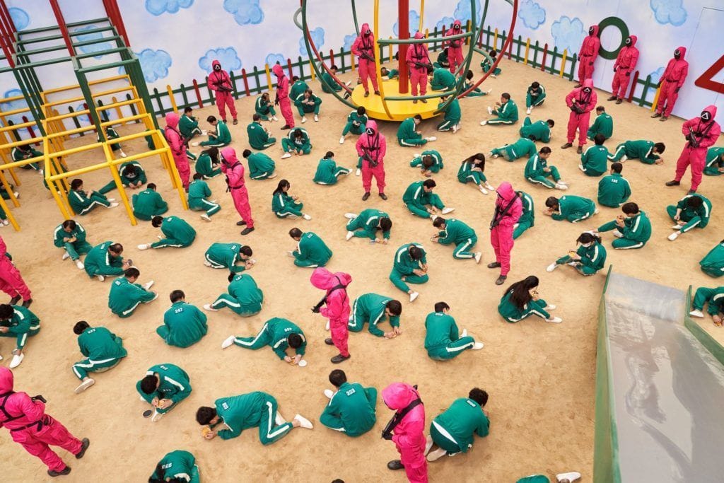 Large, cartoonish playground area featured in Netflix' hit show 