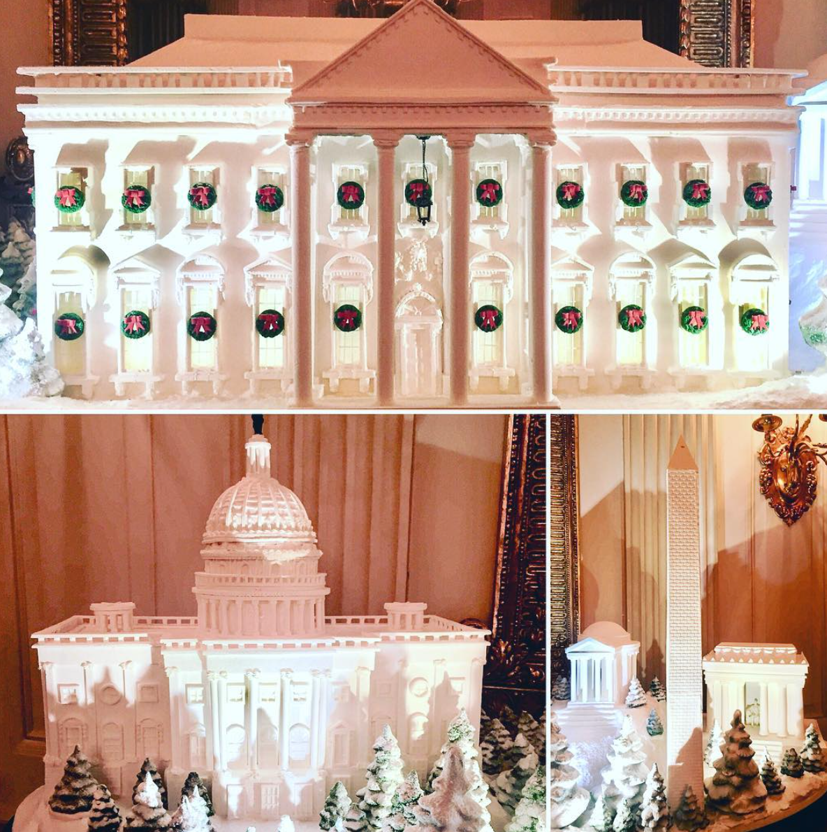Gingerbread versions of iconic Washington D.C. landmarks by Instagram user @princessintraining_colleen.