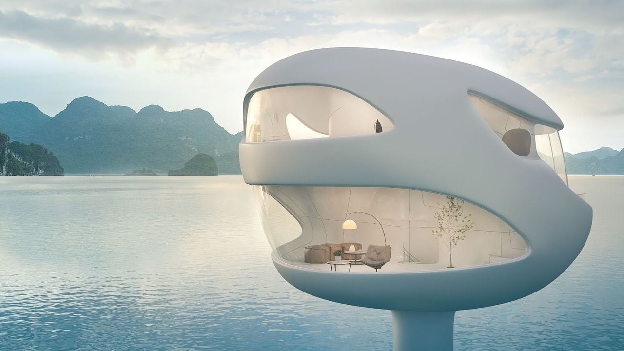 Rendering of a SeaPod floating luxury home.