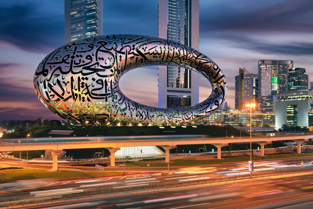 Avant garde steel facade for Dubai's new Museum of the Future.