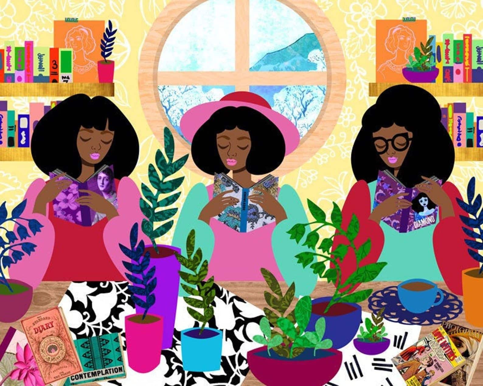 Vibrant illustration by artist Tabitha Brown, available at her PairABirds Etsy shop.