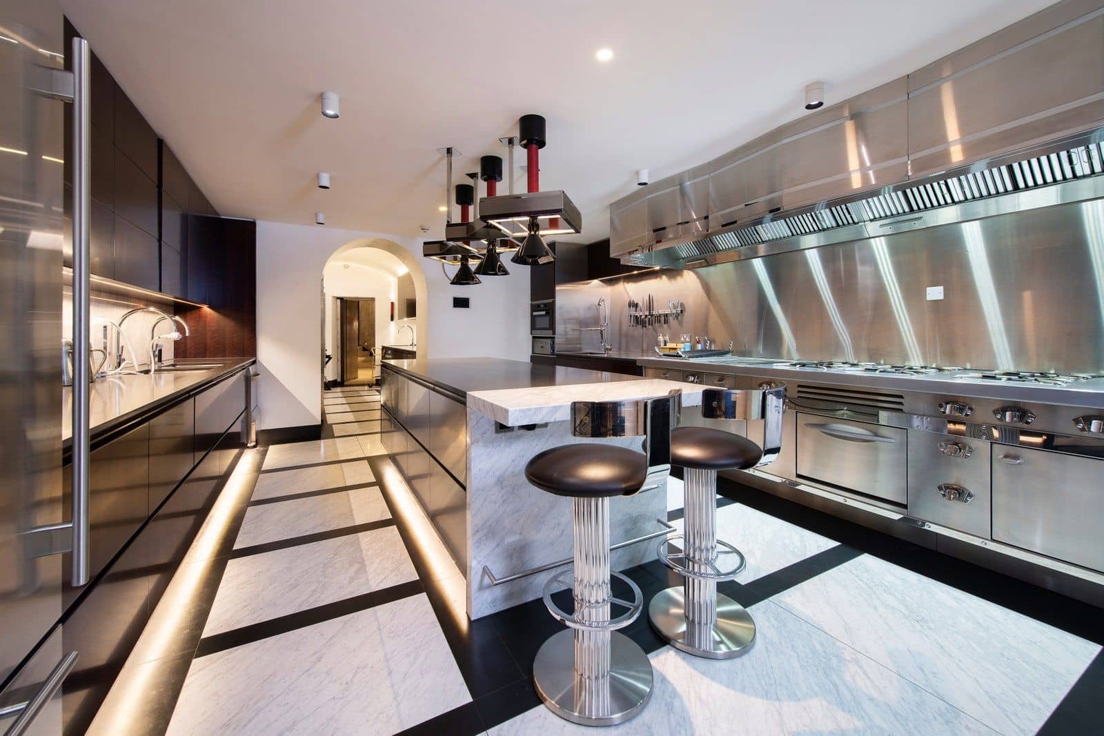 Fully stocked modern kitchen space inside the former Gucci Grafton Street headquarters.