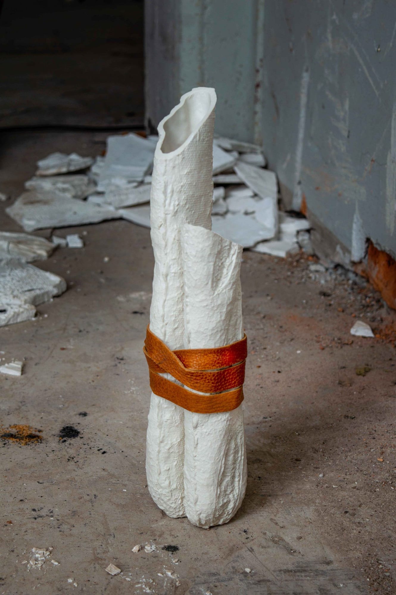 Bruno Baietto-crafted porcelain vase, made from the casting of a baguette baked by his own family in Uruguay.