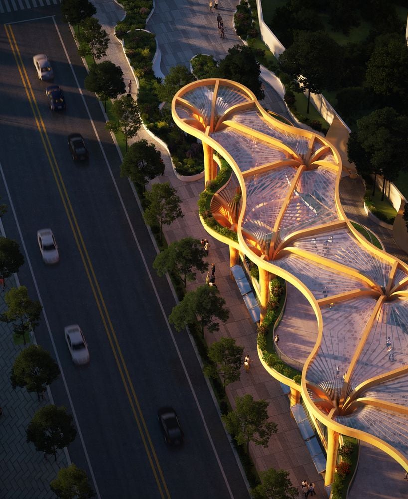 Shanghai's new Koichi Takada Architects-designed Solar Trees Marketplace draws inspiration from Mother Nature herself. 