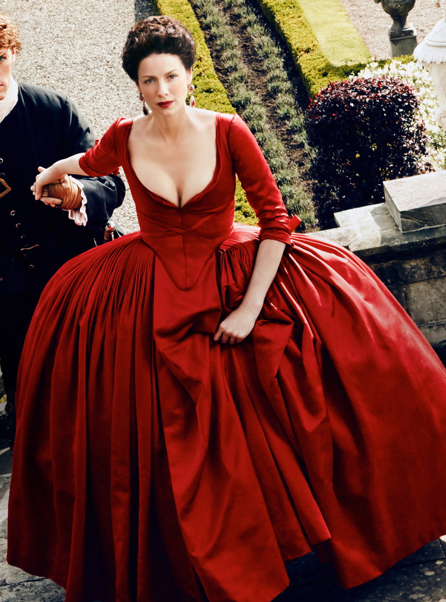 Claire's iconic red dress from Outlander's 2nd season.