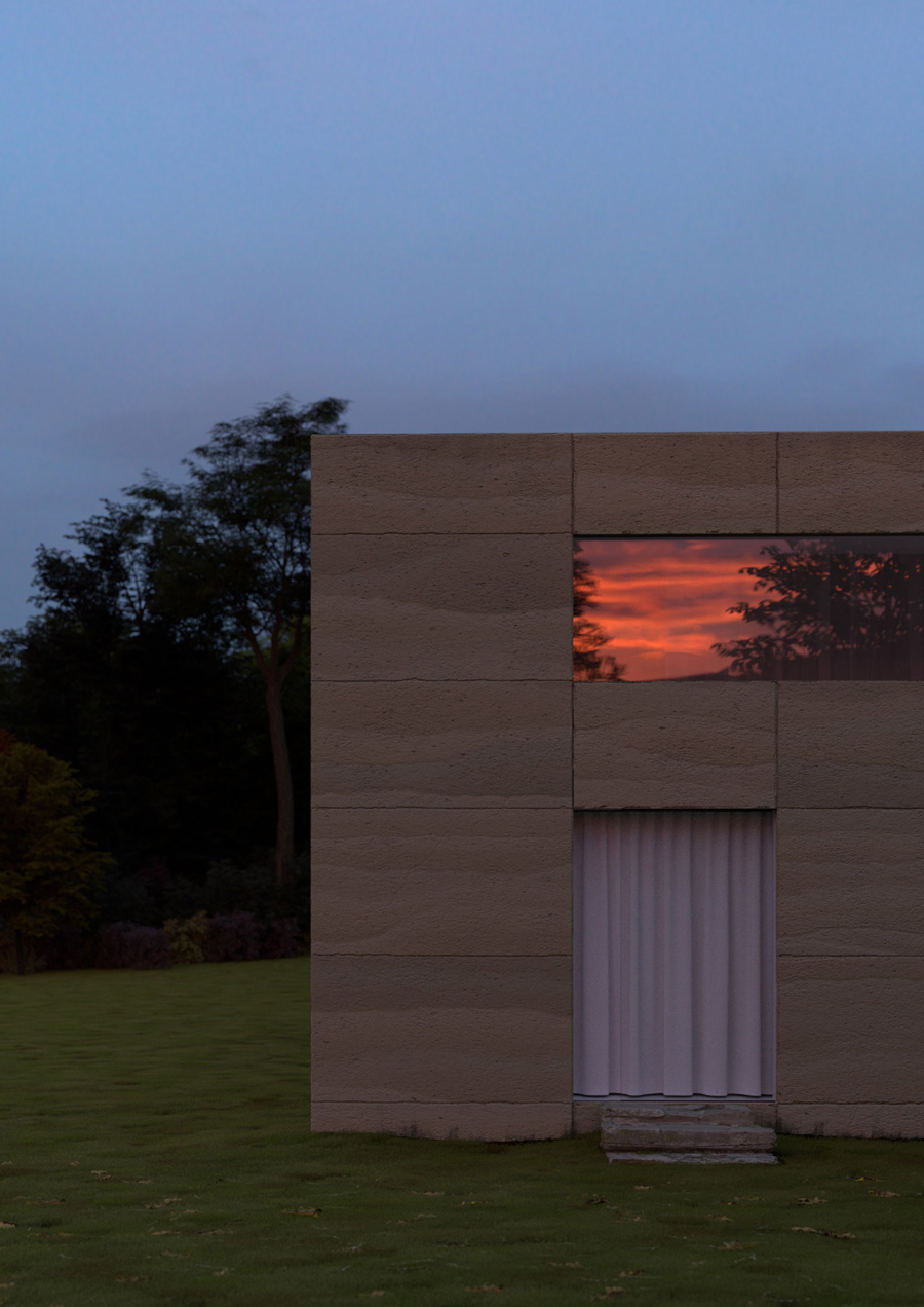 The neutral stone exterior of Services Généraux's conceptual 