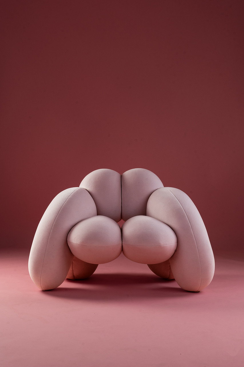 Derriére armchair featured in Bohinc Studio's new Peaches collection.