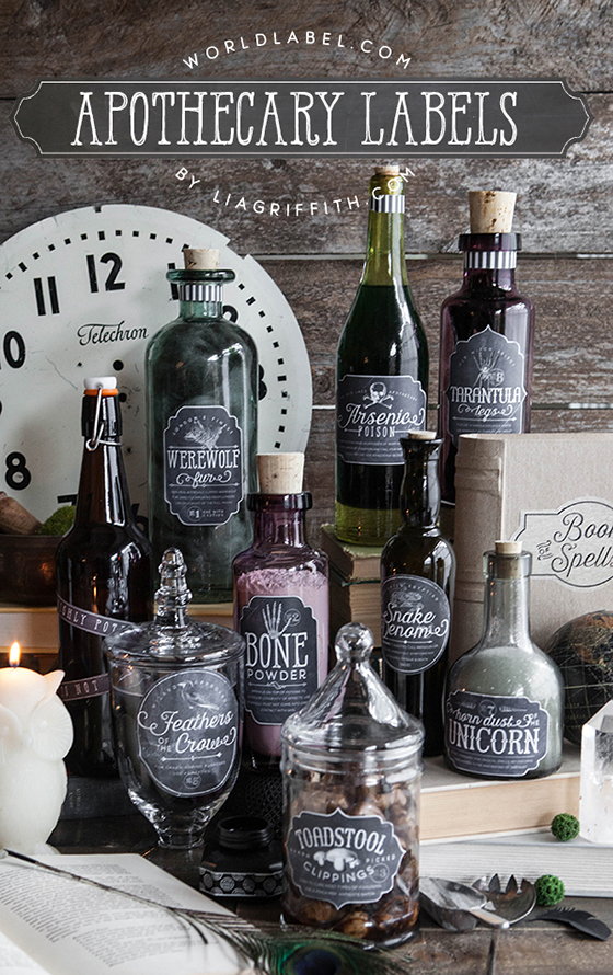 printable apothecary labels from Lia Griffith 