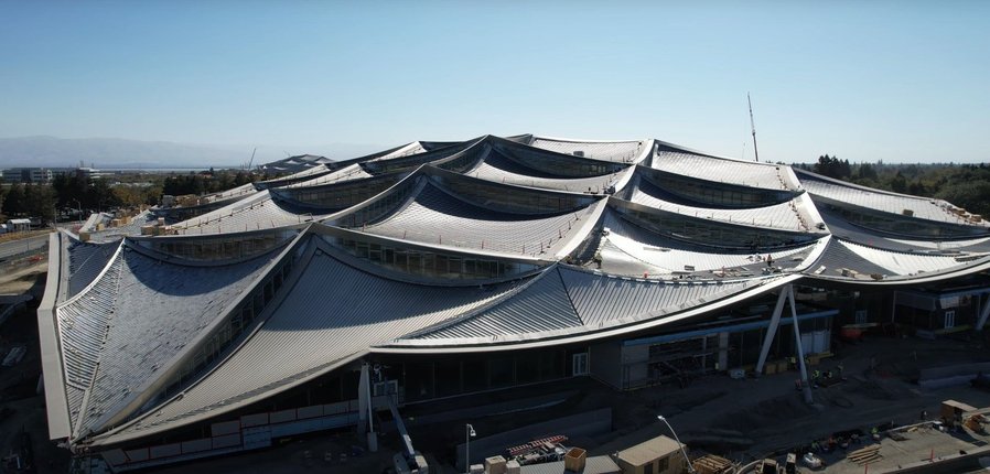 Full view of Google's new Dragonscale solar roof.