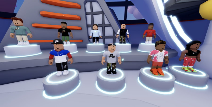 Character avatars created in Nike's NIKELAND on the Roblox platform.