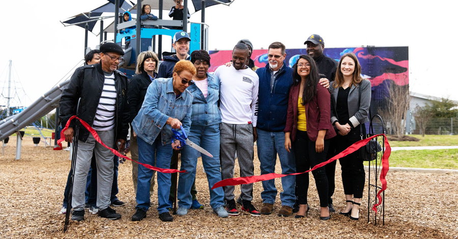 The minds behind the PARKSPACE project proudly open an Austin park up for safe, socially distant fun. 
