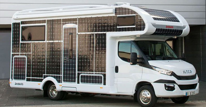 Renderings for German company Dethleffs' Solar-Powered RV. 
