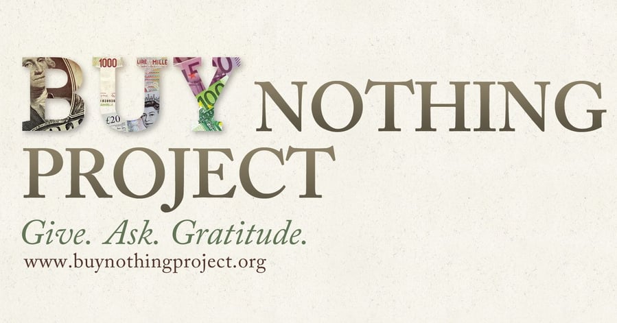 Promotional banner for the Buy Nothing Project.