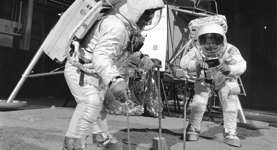 Still image from 1969 Apollo Moon Landing 