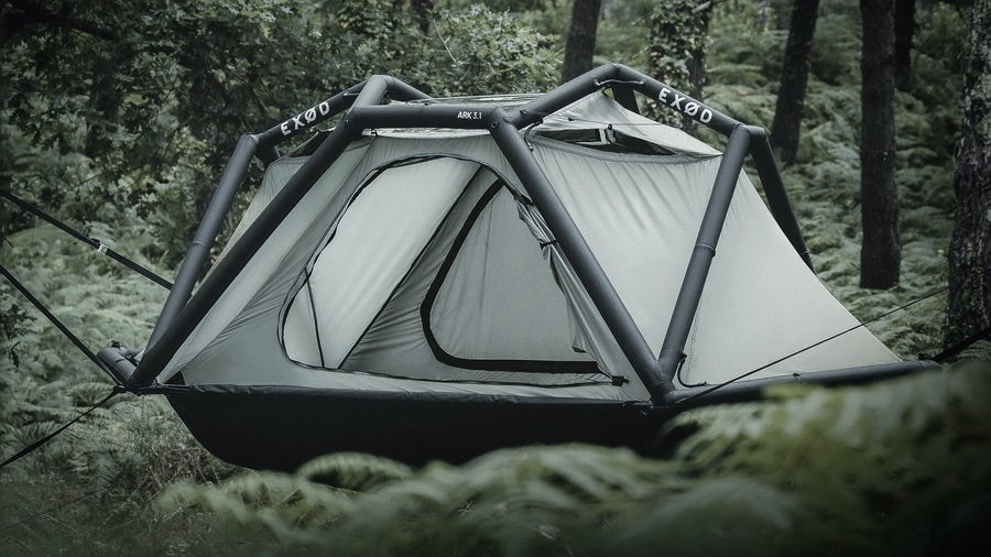 The ARK adaptable outdoor shelter is part hammock, part inflatable tent.