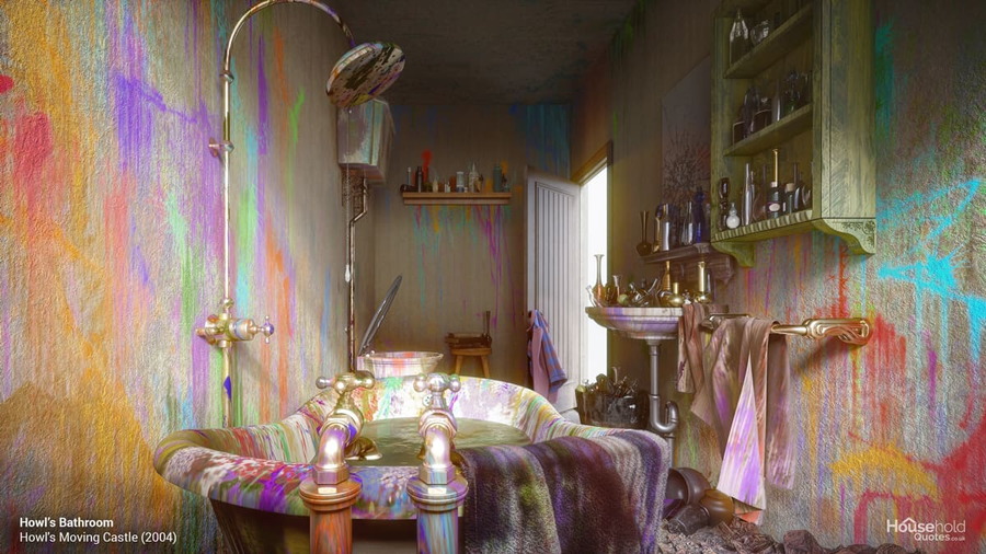 HouseholdQuotes.UK recreation of Howl's Bathroom from the Studio Ghibli film 