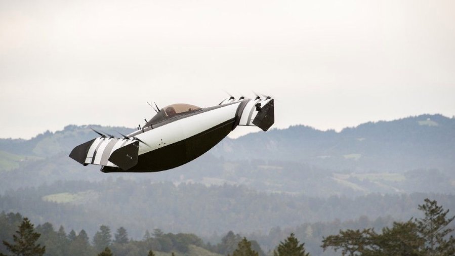 The BlackFly personal aircraft mid-flight.