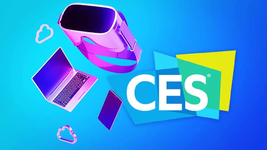Promotional graphic for the annual Consumer Electronics Show (CES) in Las Vegas, Nevada. 
