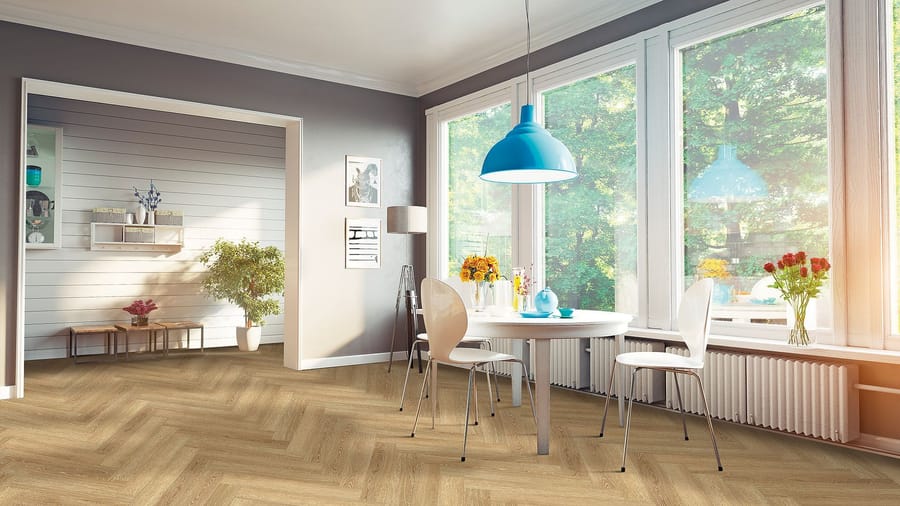 This vinyl flooring looks great and offers a lot more durability than your standard hardwood.