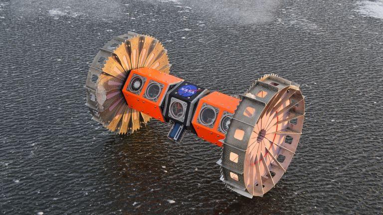 NASA's Buoyant Rover for Under-Ice Exploration (BRUIE), a new rover currently being tested in Antarctica.
