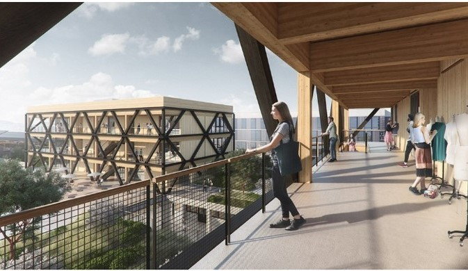 The California College of the Arts Unification Project, one of four winning projects for WoodWork's new California-based mass timber competition.