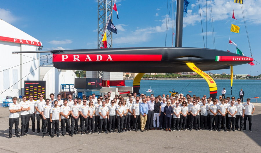 Prada's Luna Rossa AC75 Sailboat, designed for this year's America's Cup World Series sailing competition