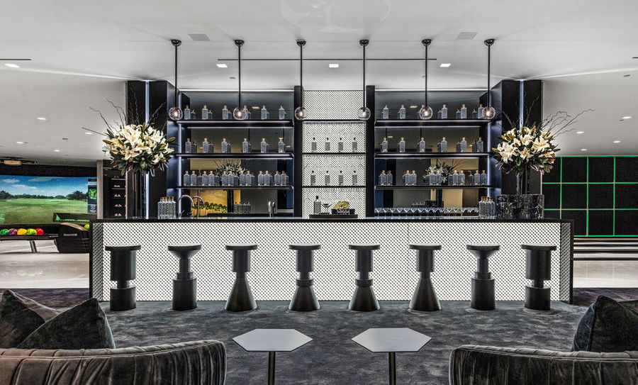Luxe indoor bar inside LA's soon-to-be-for-sale 
