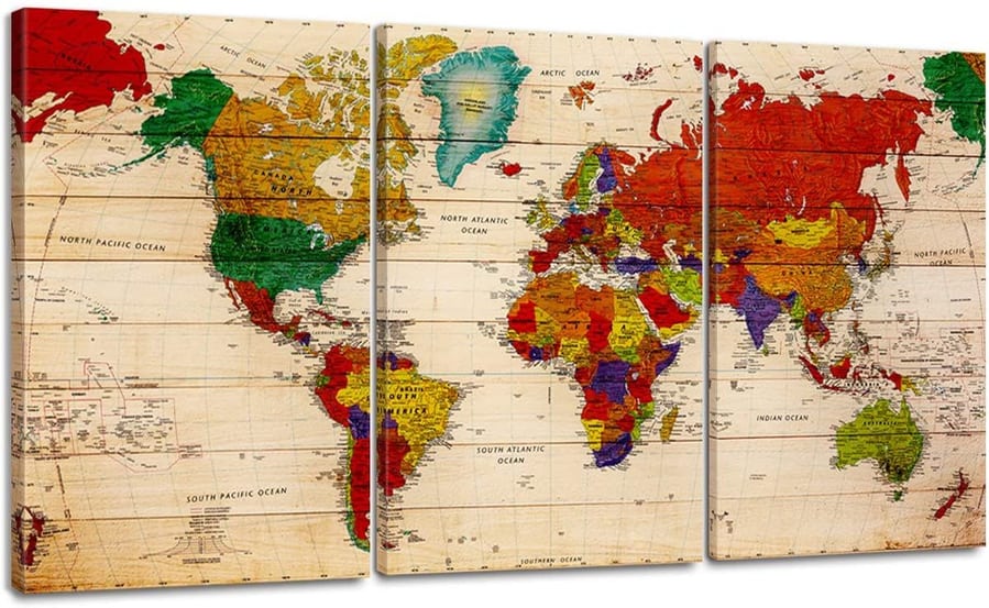 Nothing beats home office decor like a classic map of the world!