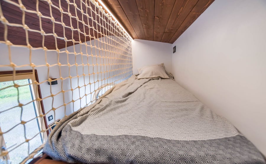 Miraculously enough, the Nano even boasts a small upper loft where an additional person can sleep.