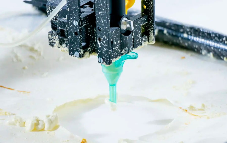 The 3D printing drones produce foam from nozzles like these to create rudimentary towers.