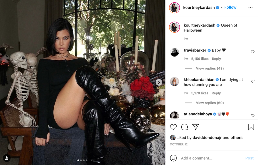 Kourtney Kardashian poses in all black for her 