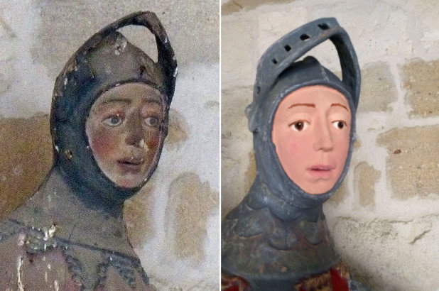 Yet another bungled Spanish restoration project, this painting of St.George sits in St. Micheal's church in the north.