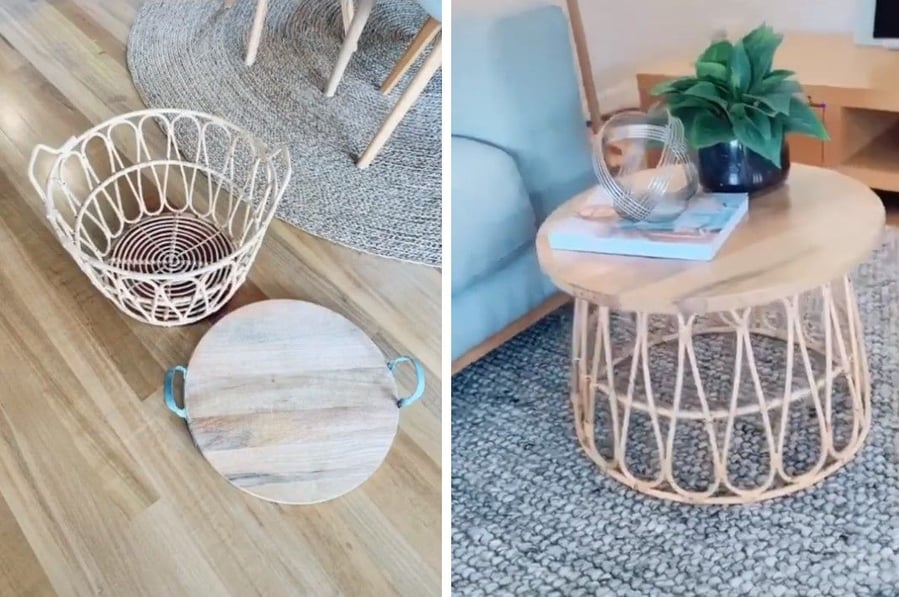 IKEA Coffee Table Hack from TikTok user @officially.alicia.p