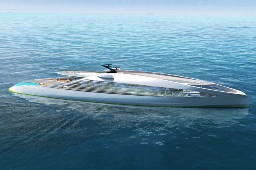3deluxue's NFT Superyacht VY.01 boasts a luxurious and eco-friendly (albeit digital) design.