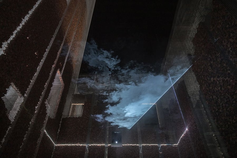The ghostly mesh exterior of artist Edoardo Tresoldi's new 