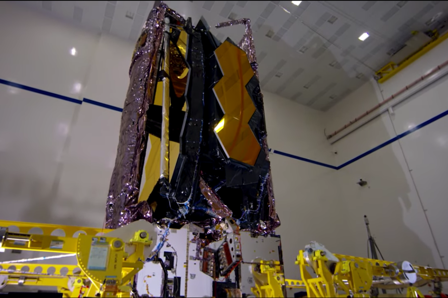 One of many components making up the Webb Space Telescope's primary mirror is assembled at NASA. 