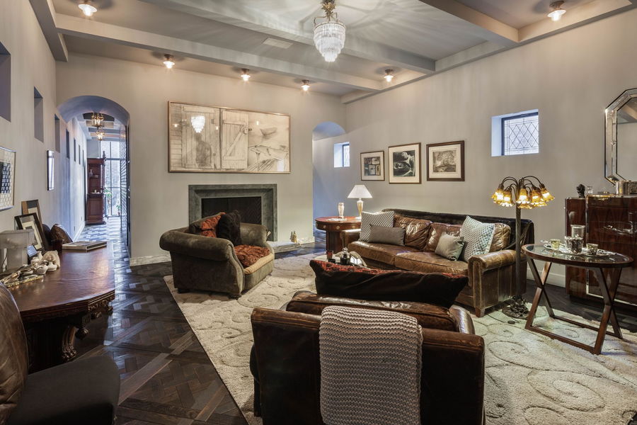 Spacious luxury living room at 23 Cornelia Street, Taylor Swift's former NYC home.