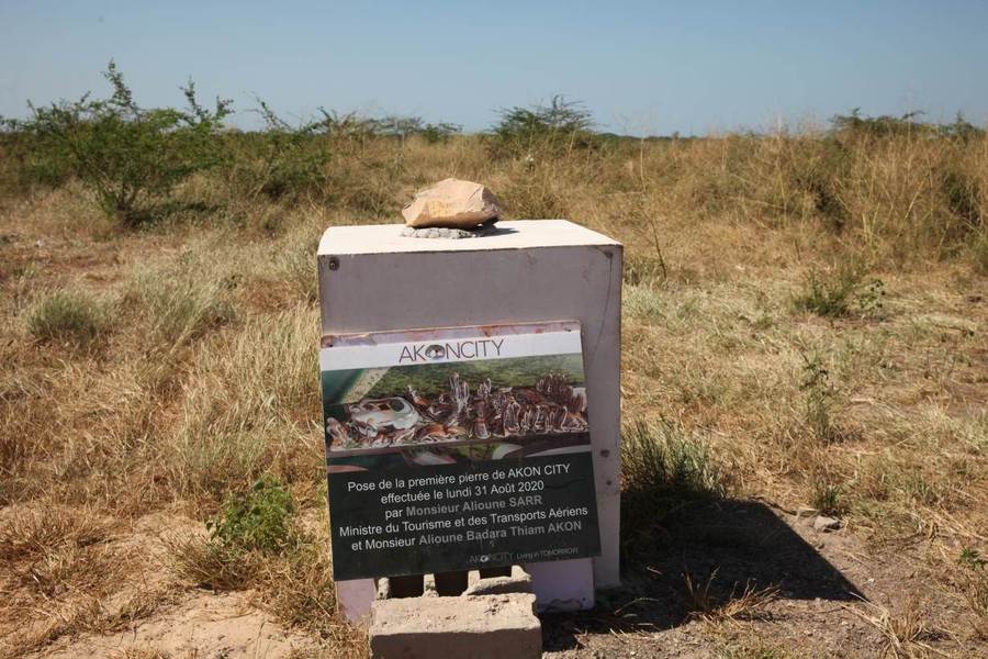 Currently, Akon City is little more than an idea, with just a single rock acknowledging it on its intended site.