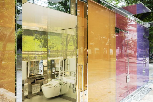 Public transparent restrooms by Shigeru Ban Architects, designed as part of Japan's Tokyo Toilet Project.  