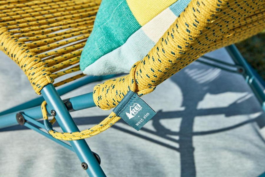 The Outward Rope Chair featured in REI and West Elm's collaborative outdoor furniture collection.