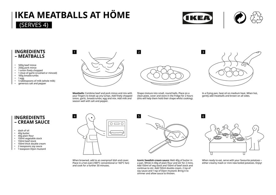 IKEA released step-by-step instructions on making its famous Swedish meatballs to help everyone enjoy them from home during the COVID-19 pandemic. 