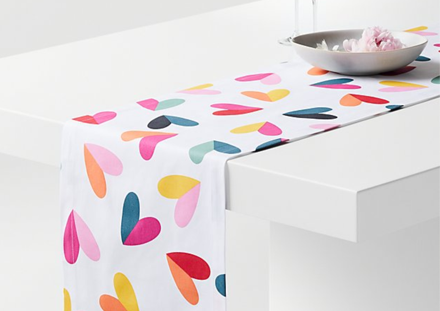 Valentine Hearts Table Runner by Crate + Barrel