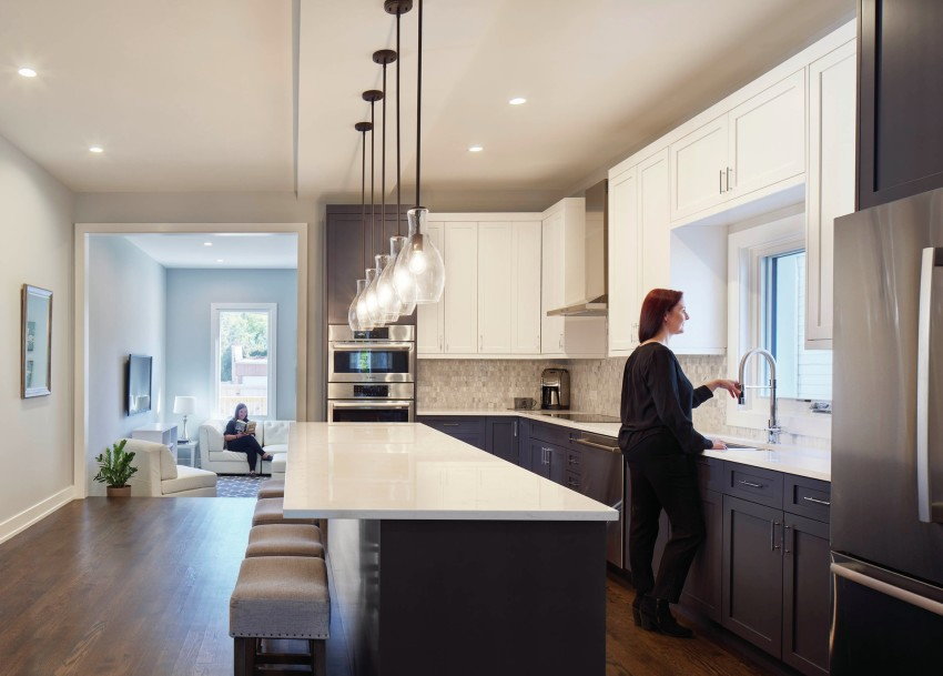 Modern kitchen inside Chicago's passive HPZS-renovated Yannell PHUIS+ House.