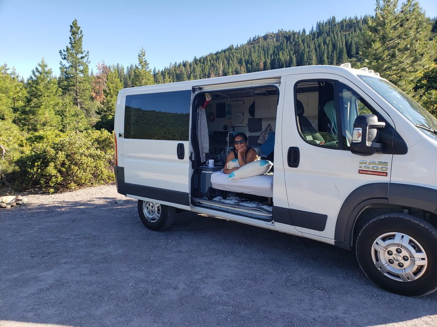 Grace and Marlon's Converted Cargo Van, complete with IKEA furnishings.