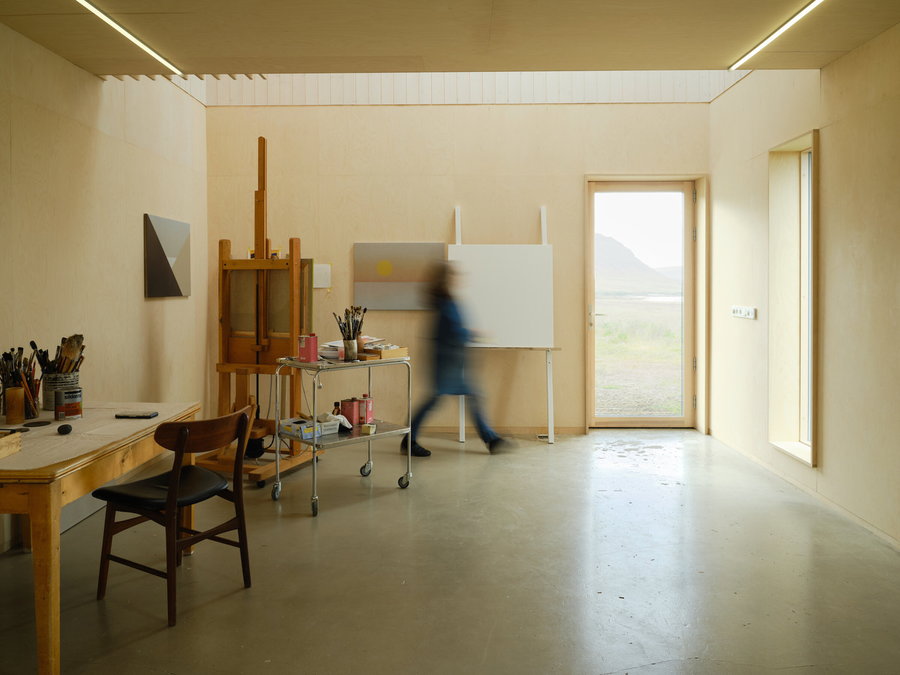Studio Bua's light-filled art studio addition to a dilapidated Icelandic barn.