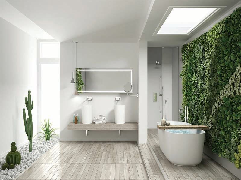 Bathrooms with soft, integrated lighting features feel incredibly bright and airy. 